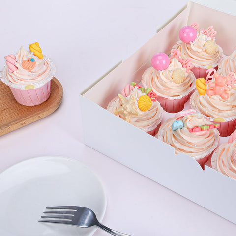 Moretoes durable cardboard cupcake box protects treats during transport