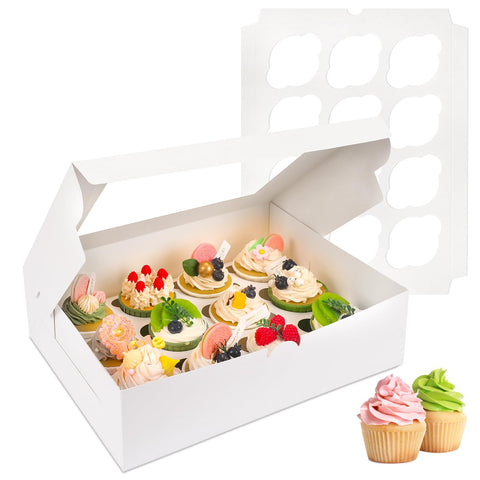 Moretoes cupcake box with window displaying treats for packaging