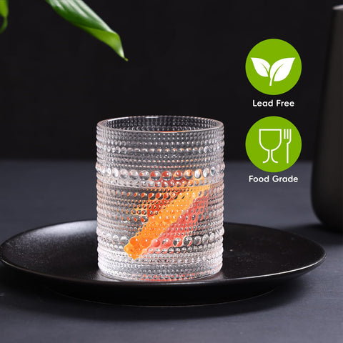 Moretoes clear hobnail glassware highlights vintage charm on any table.