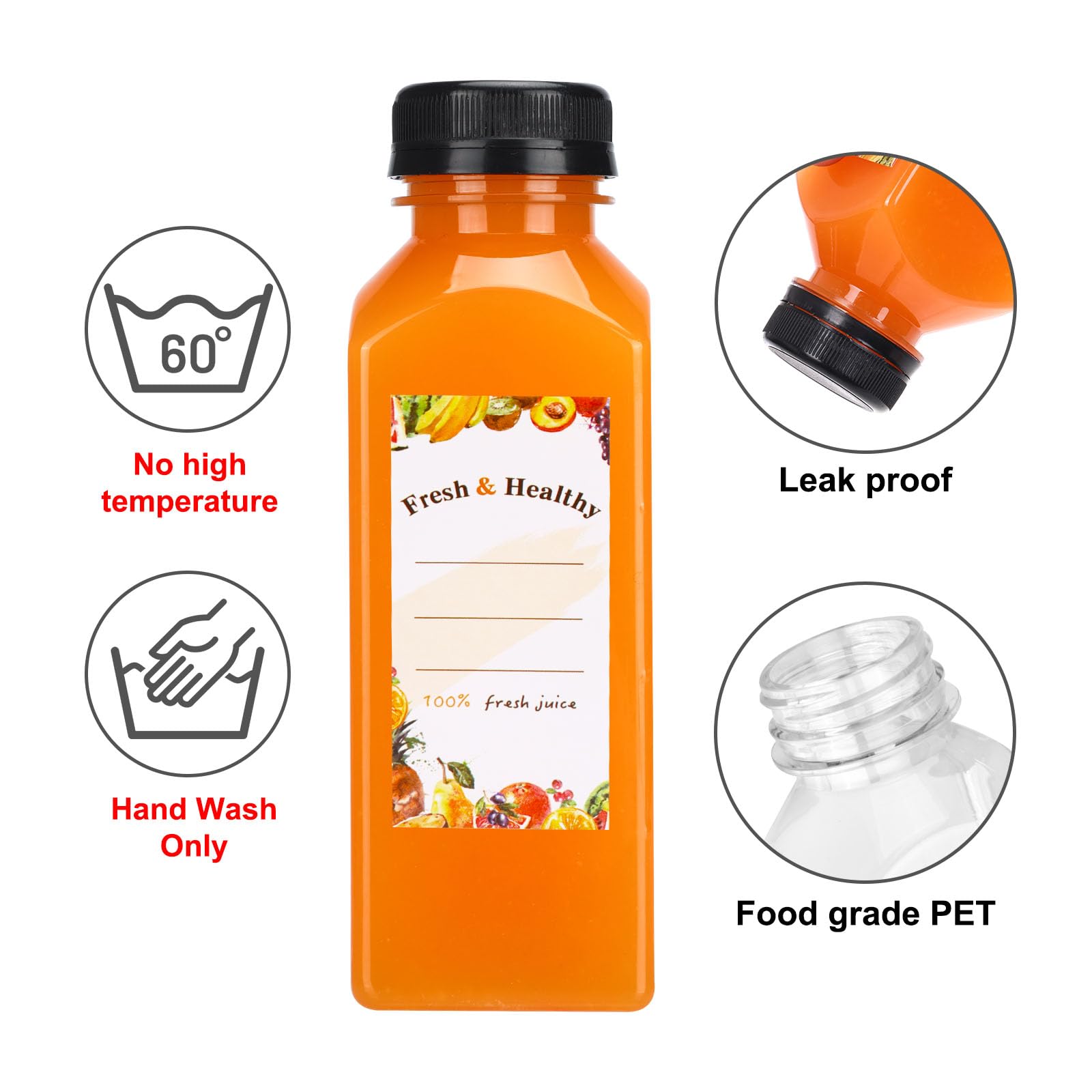 Moretoes bottles made from food-grade PET materials ensure safety and clarity.