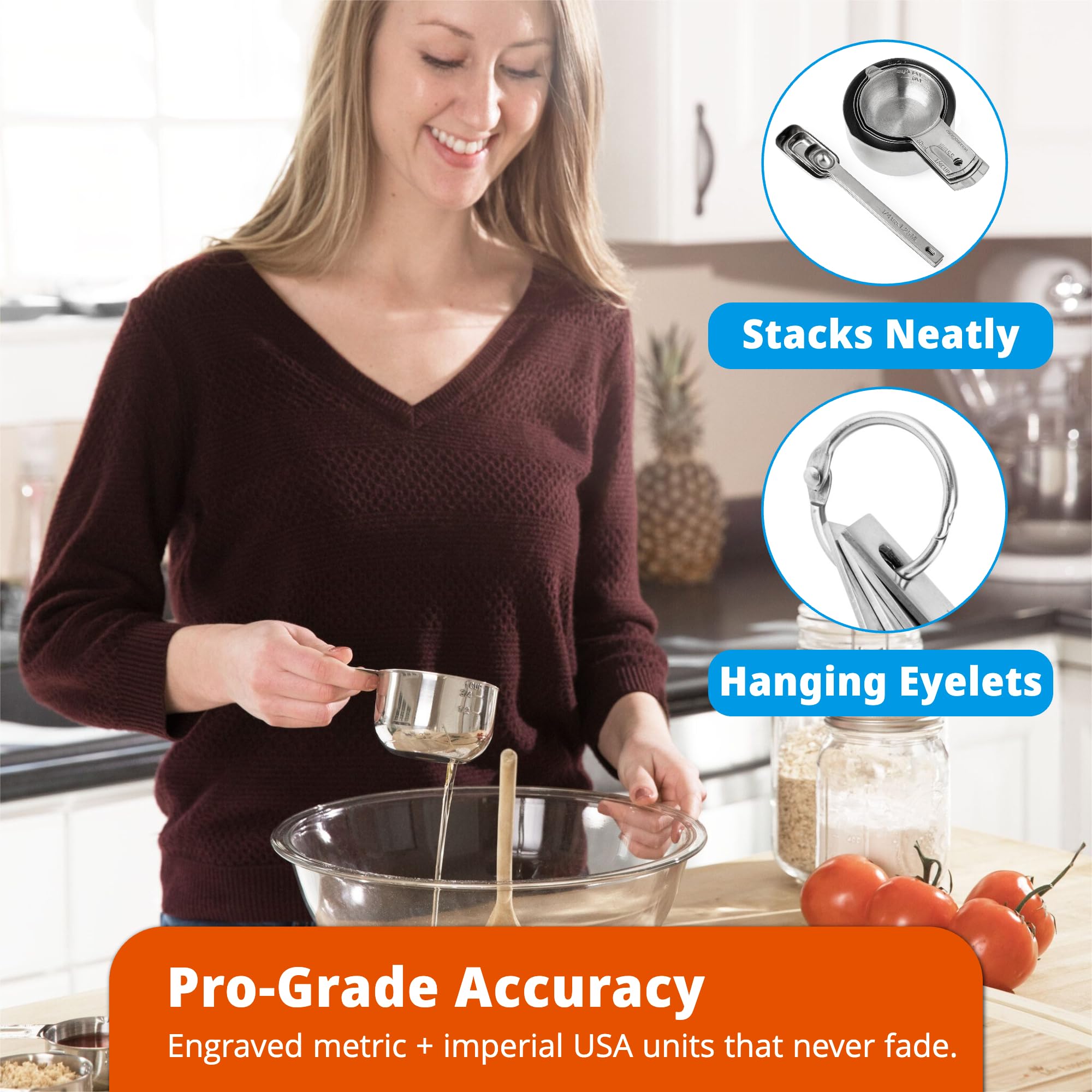 Morgenhaan nestable cups and stackable spoons save drawer space