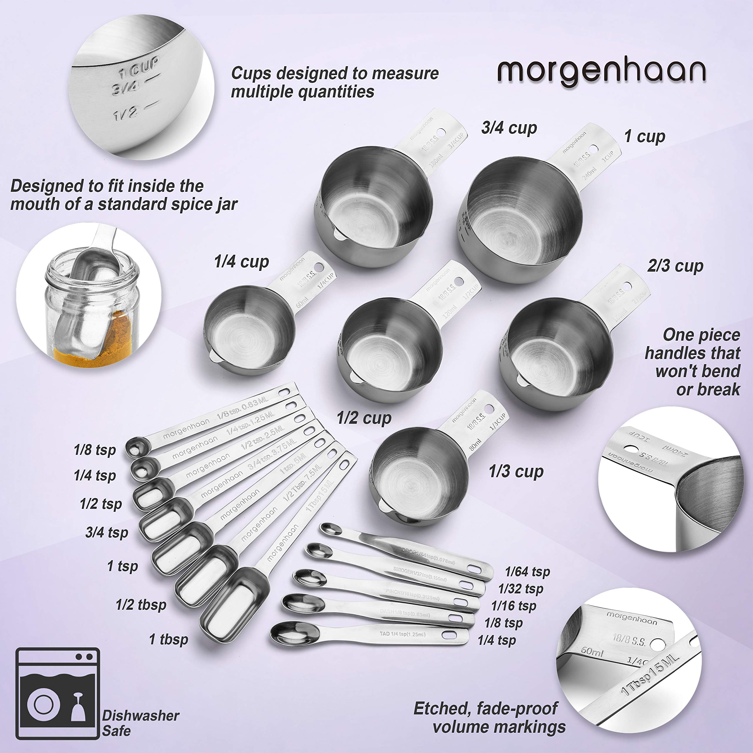 Morgenhaan mini spoons showing precise 1/64 tsp measurement