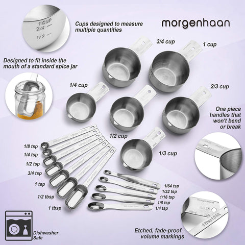 Morgenhaan mini spoons showing precise 1/64 tsp measurement