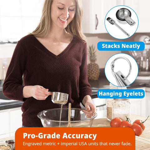 Morgenhaan spoon set in action for spice jars and sauces