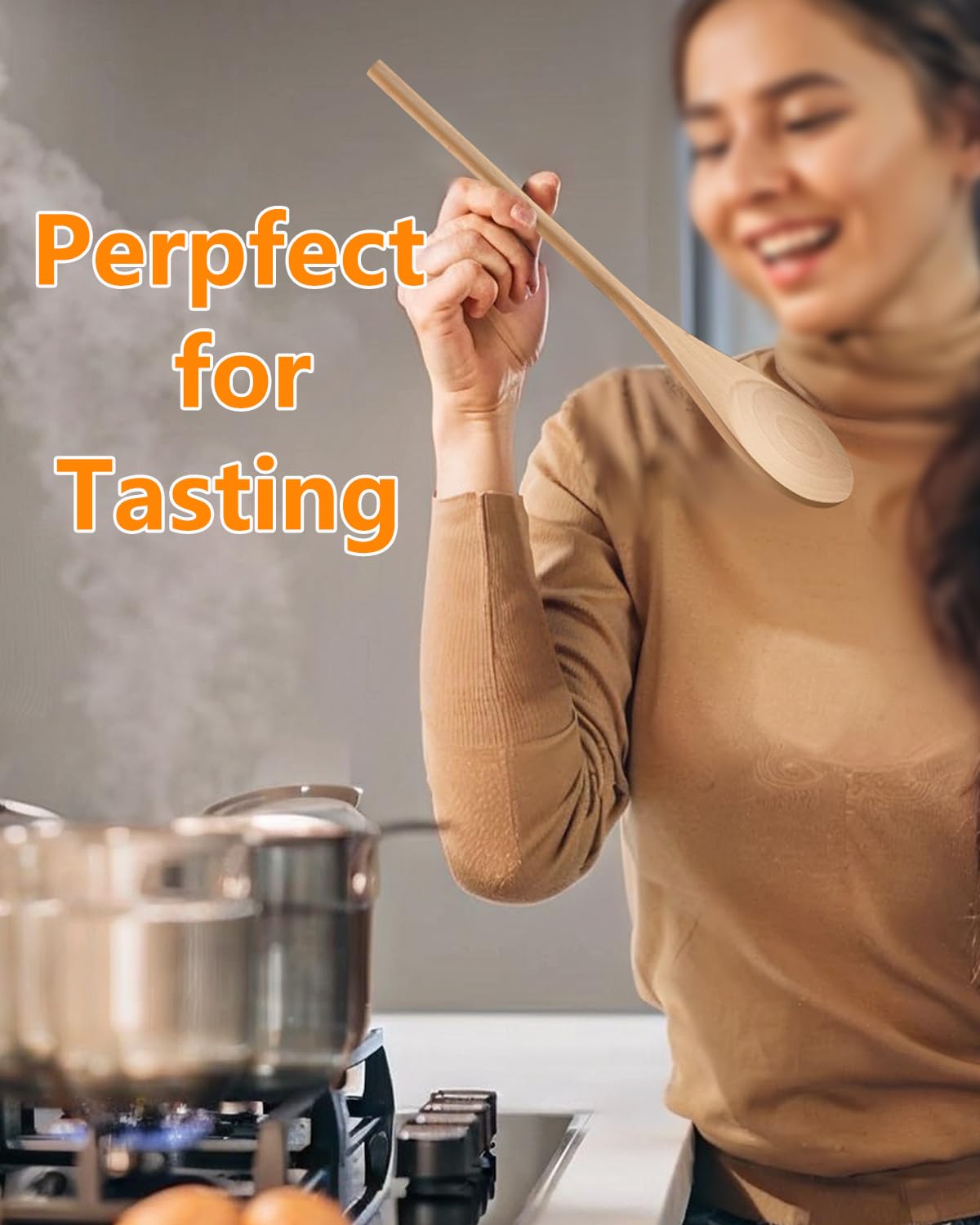 MORGLES spoon set is compatible with nonstick pans, protecting surfaces during cooking.