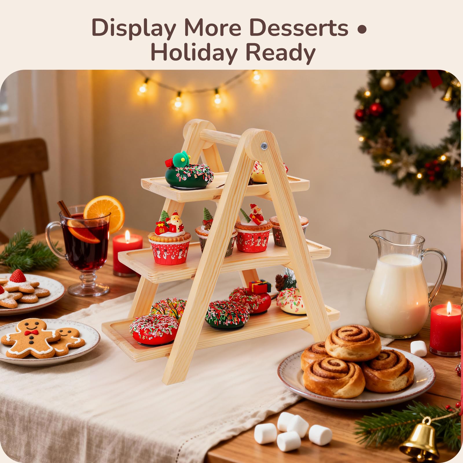 Moriteck stand side angle shows natural pine finish and stability