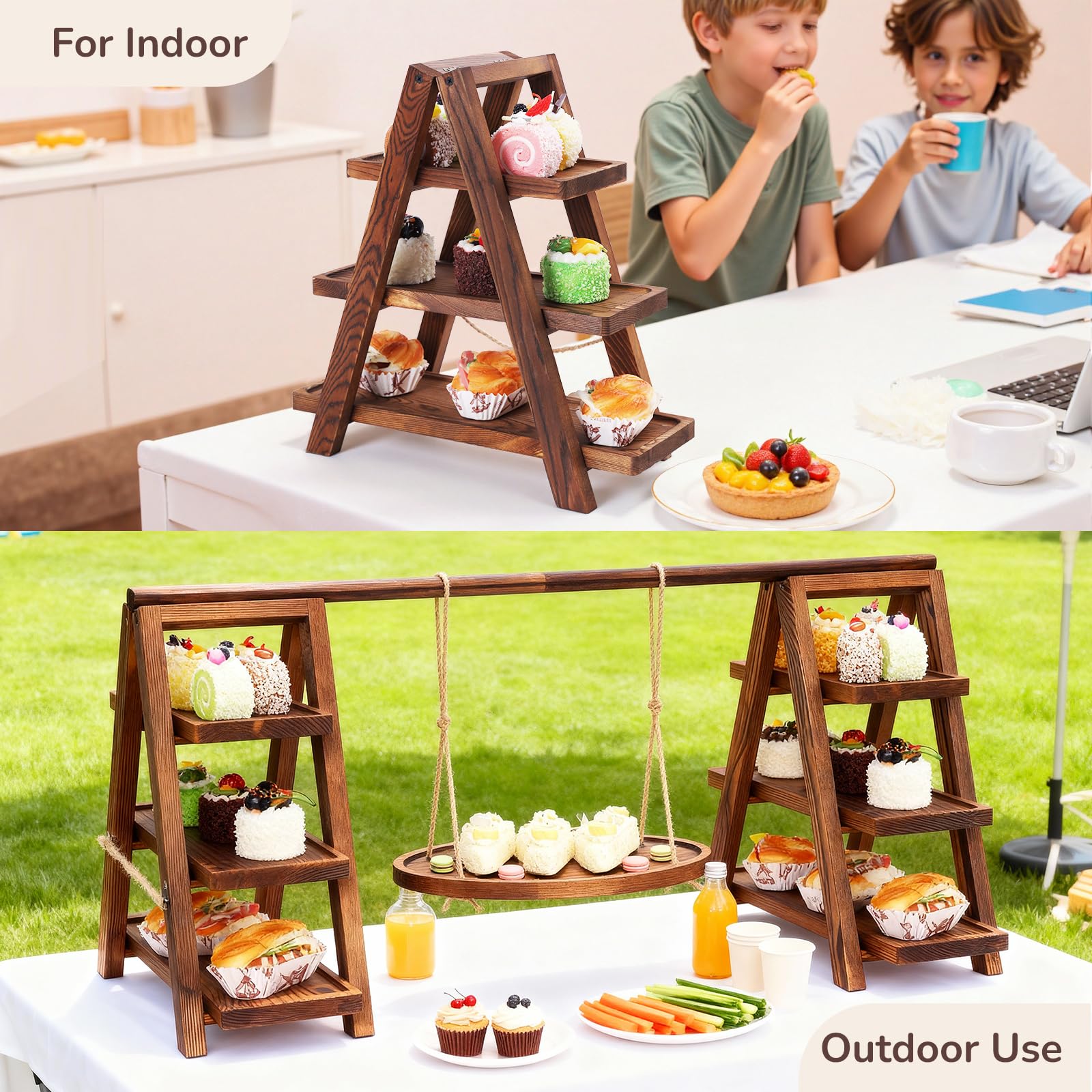 MORITECK swing-frame decorates with faux greenery for personalization