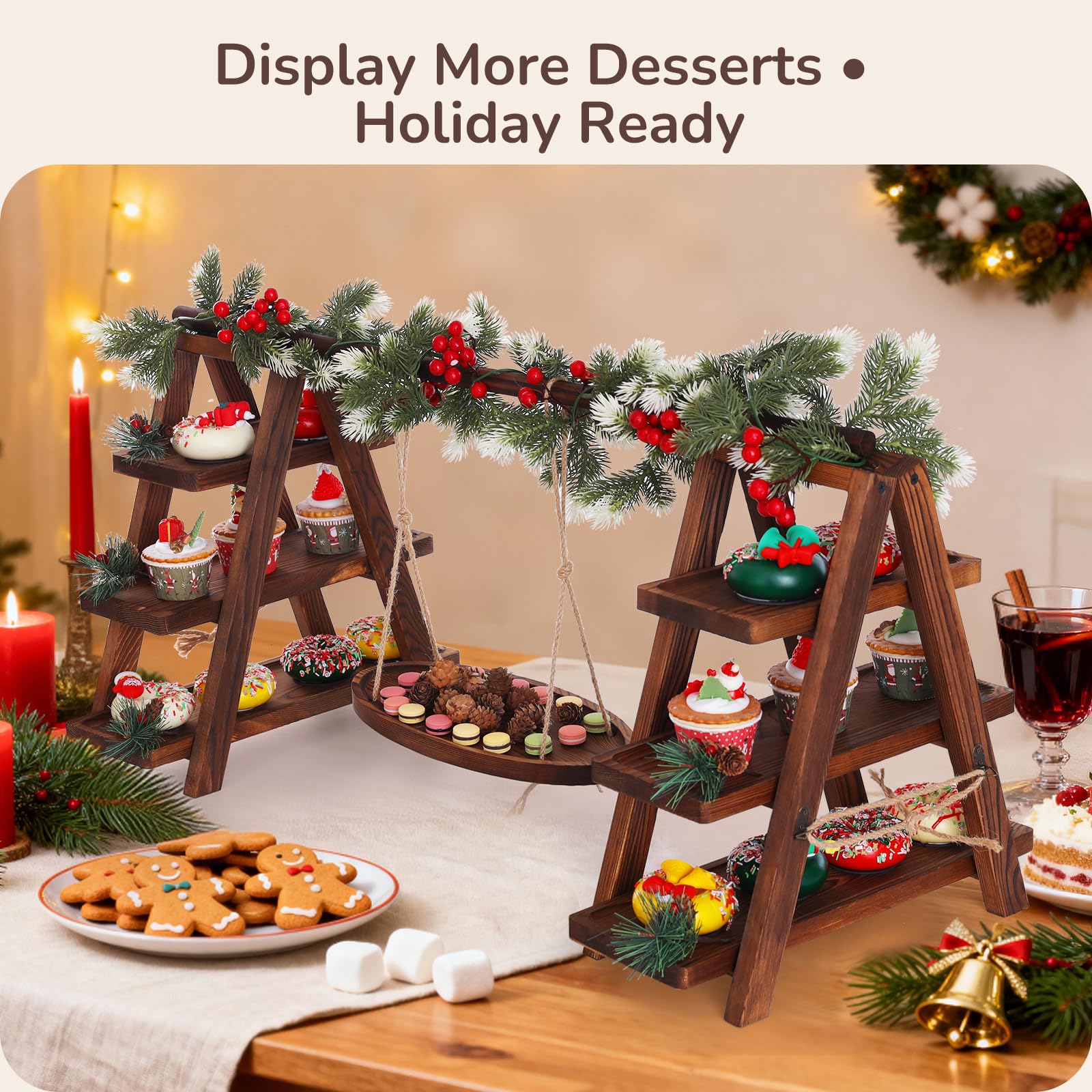 MORITECK swing-frame dessert display for steady table presentation
