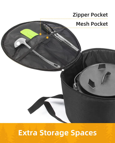 Morjor Dutch Oven Bag fits 10 and 12 inch sizes with padding