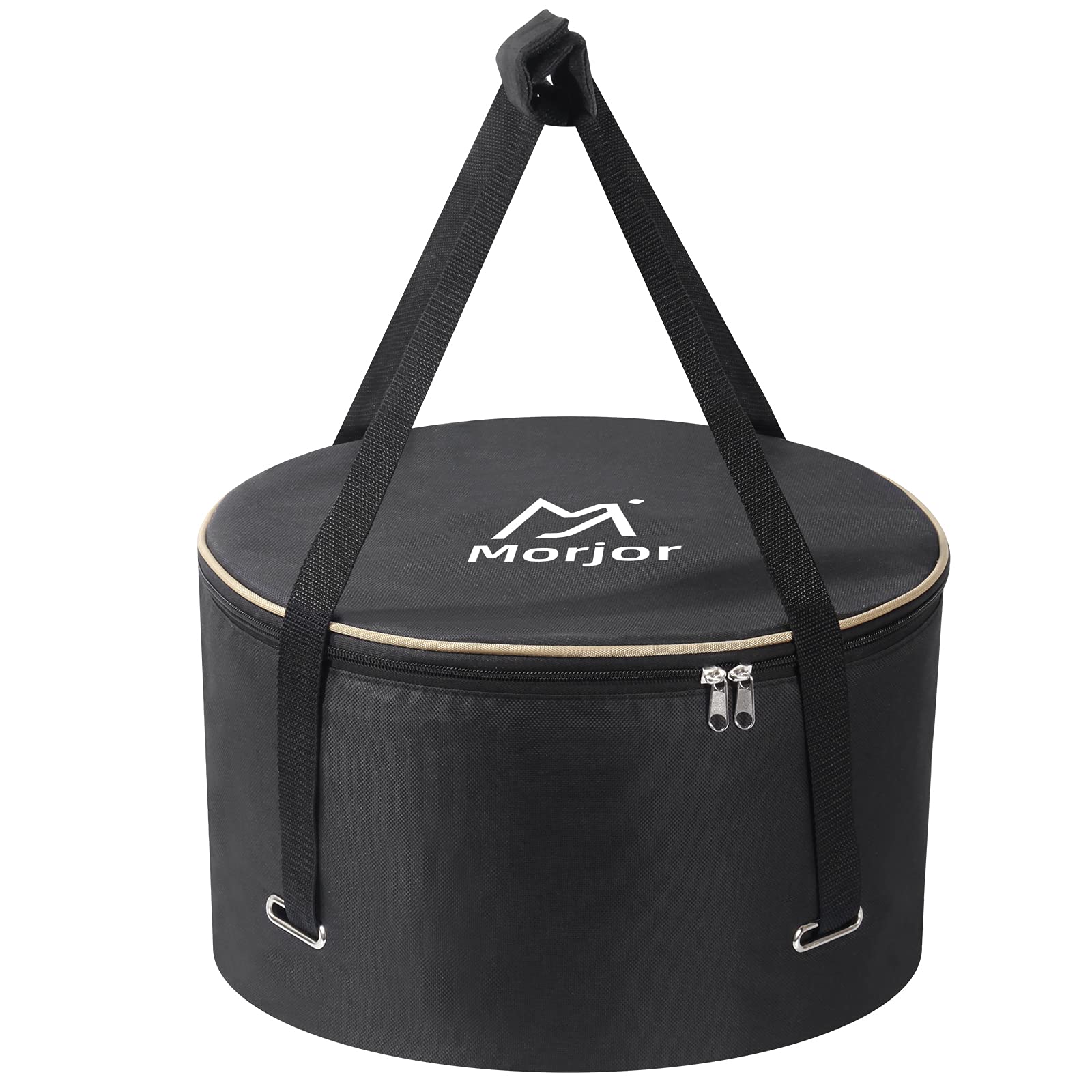 Morjor Dutch Oven Bag with crossed straps secures 10-12 inch pots during transport
