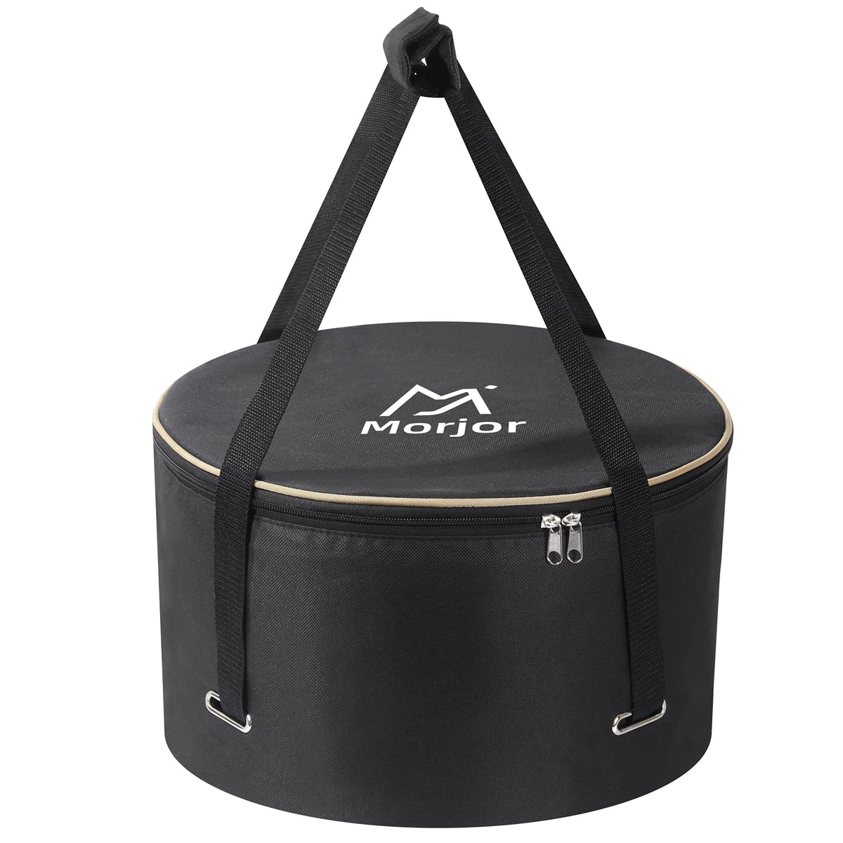 Morjor Dutch Oven Bag with crossed straps secures 10-12 inch pots during transport