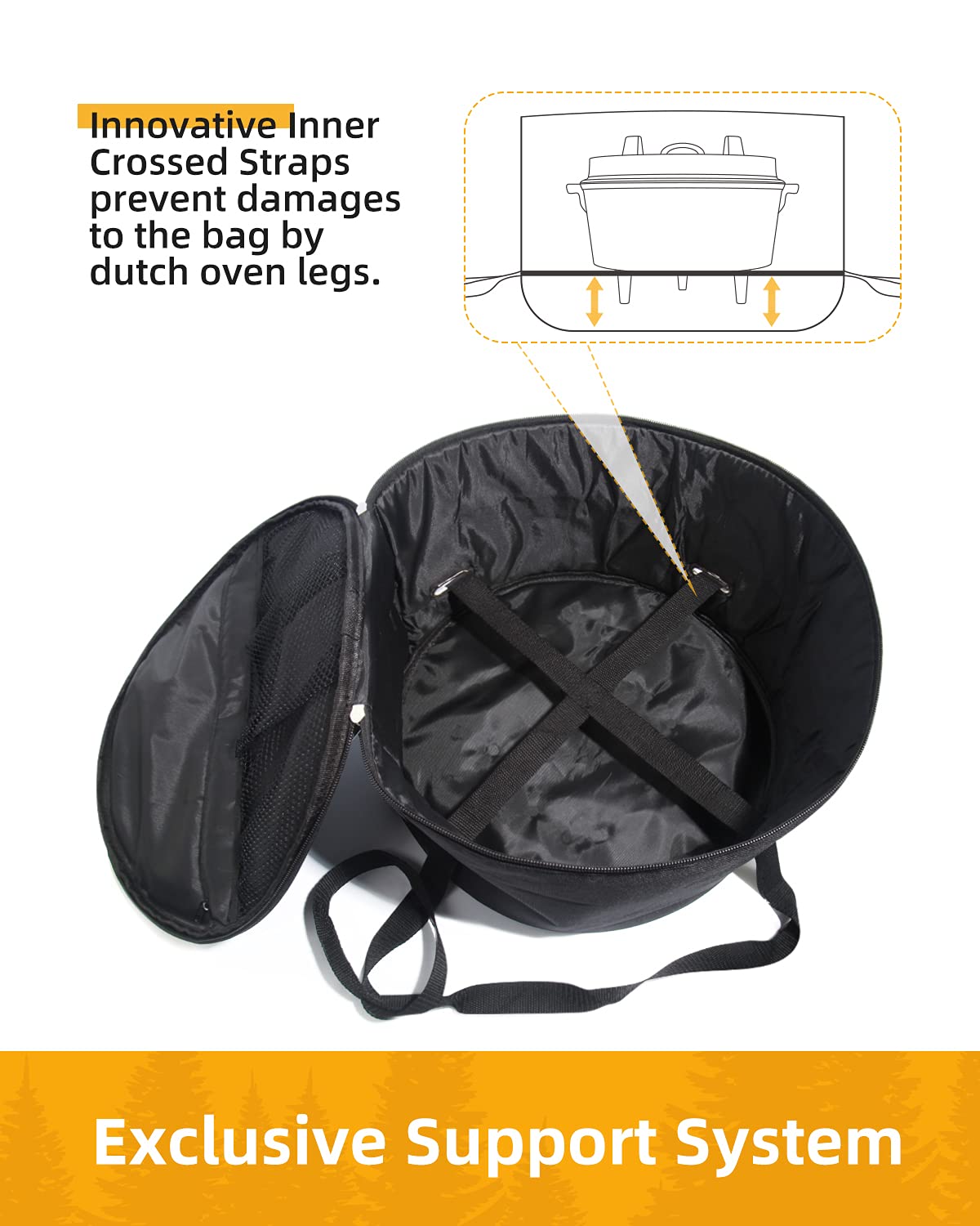 Morjor bag interior pockets keep spoons and cloth neatly organized