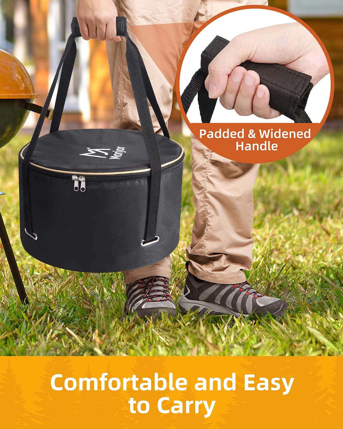 Morjor bag features a padded handle for comfortable lifting