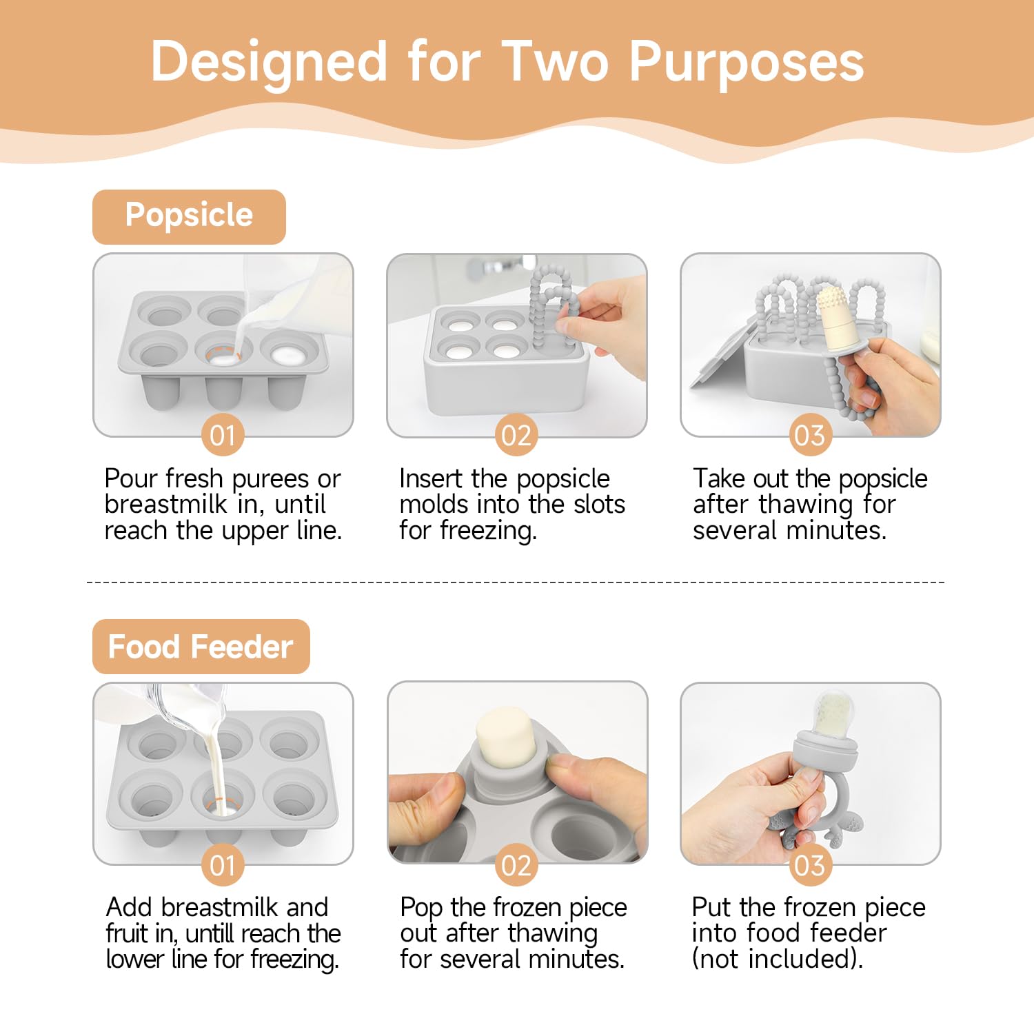 Morlike Baby Tiny Pops dishwasher-safe tray and lid for easy cleaning