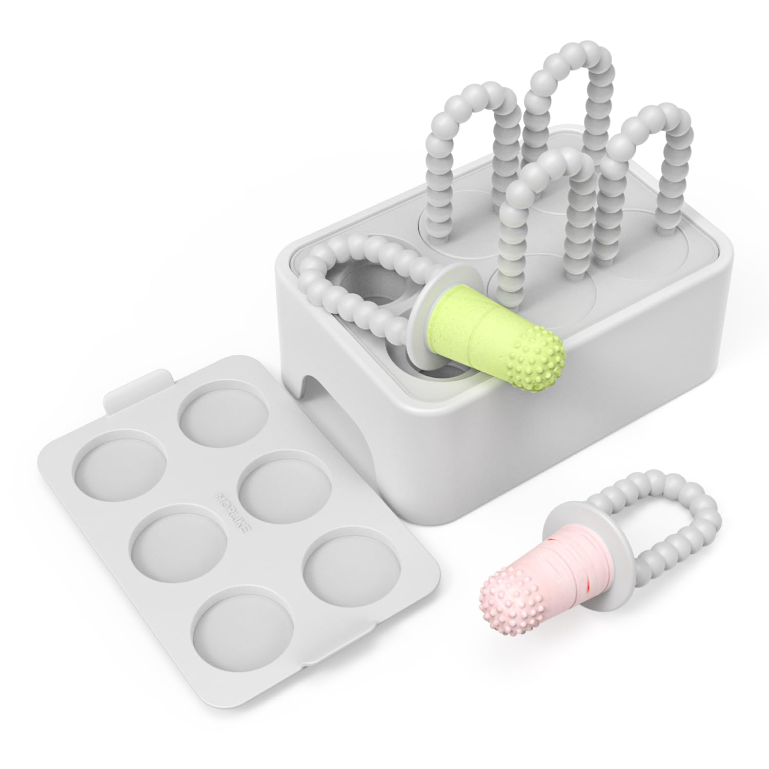 Morlike Baby Tiny Pops mold closeup shows flexible silicone for easy release