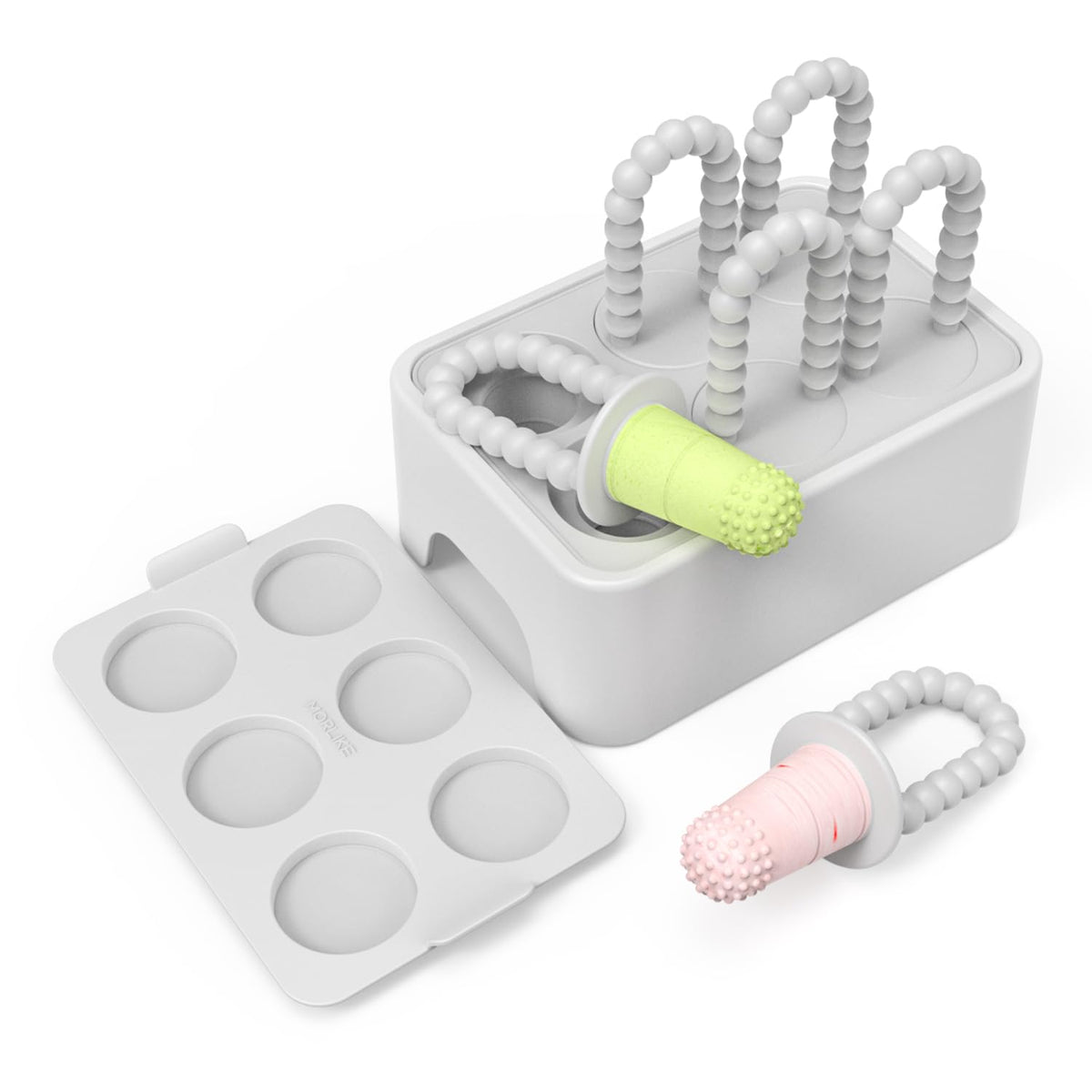 Morlike Baby Tiny Pops mold closeup shows flexible silicone for easy release