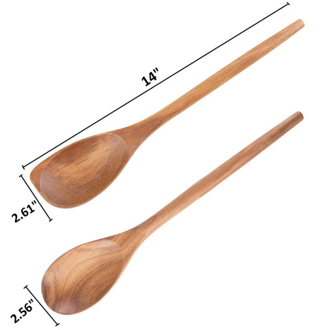 MornHalo acacia wood corner spoon 14in ideal for scraping and stirring