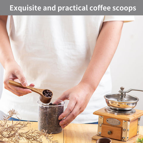 MornHalo acacia wood scoop for daily bath products keeps containers neat and clean