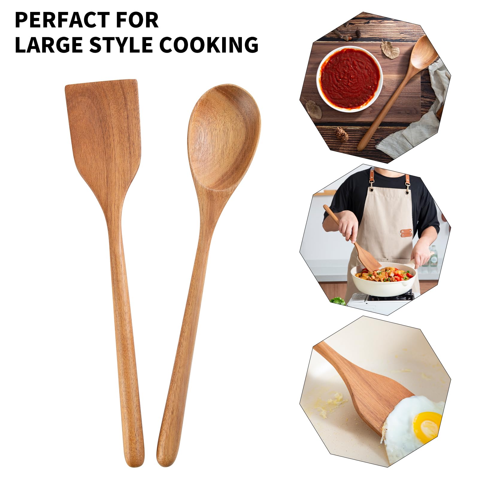 MornHalo large-pot stirring with wooden spoon in a cooking setting.