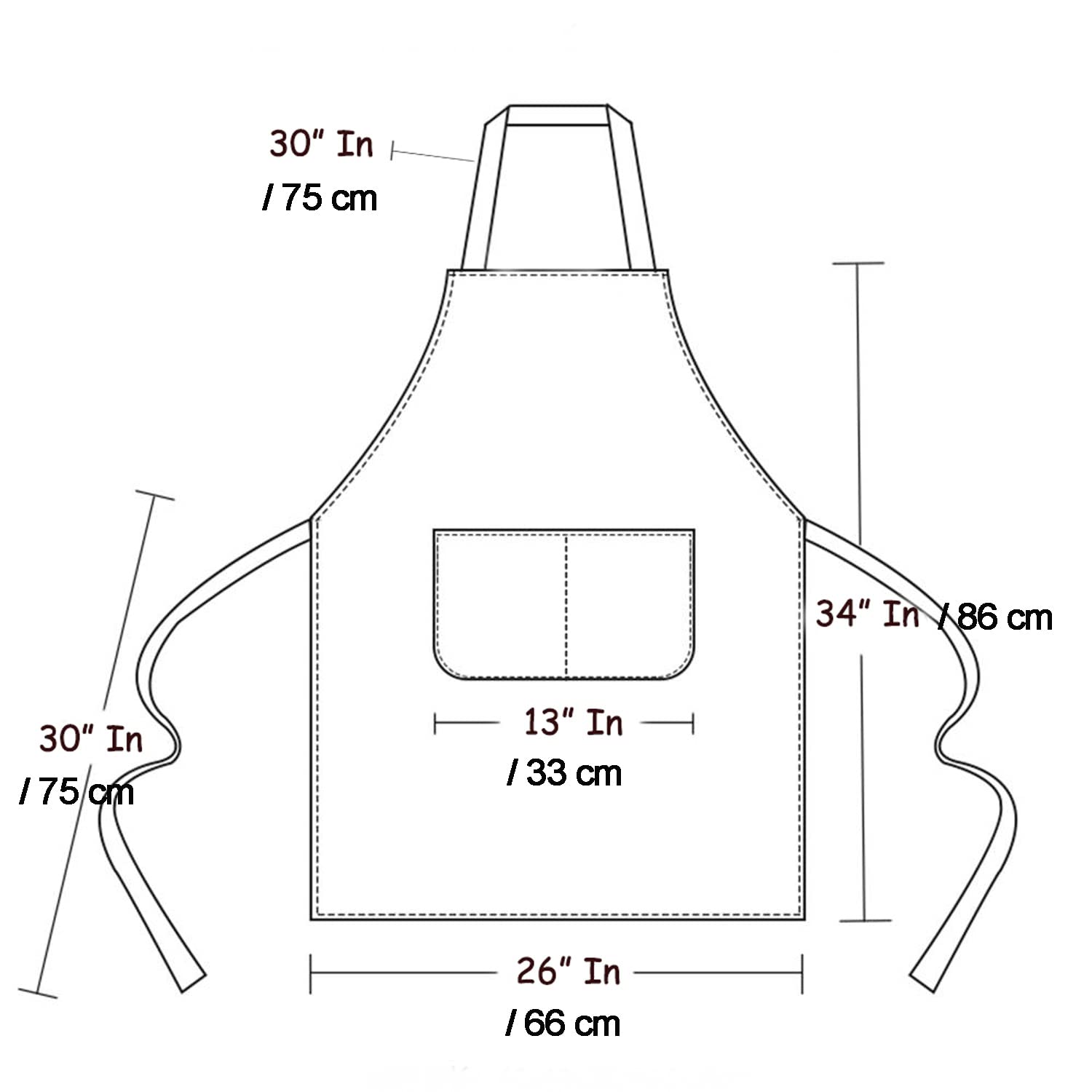 MORNITE apron offers three-level snaps for quick one-handed adjustments.
