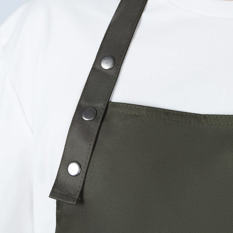 MORNITE sage green apron features 30-inch waist ties for secure wear.