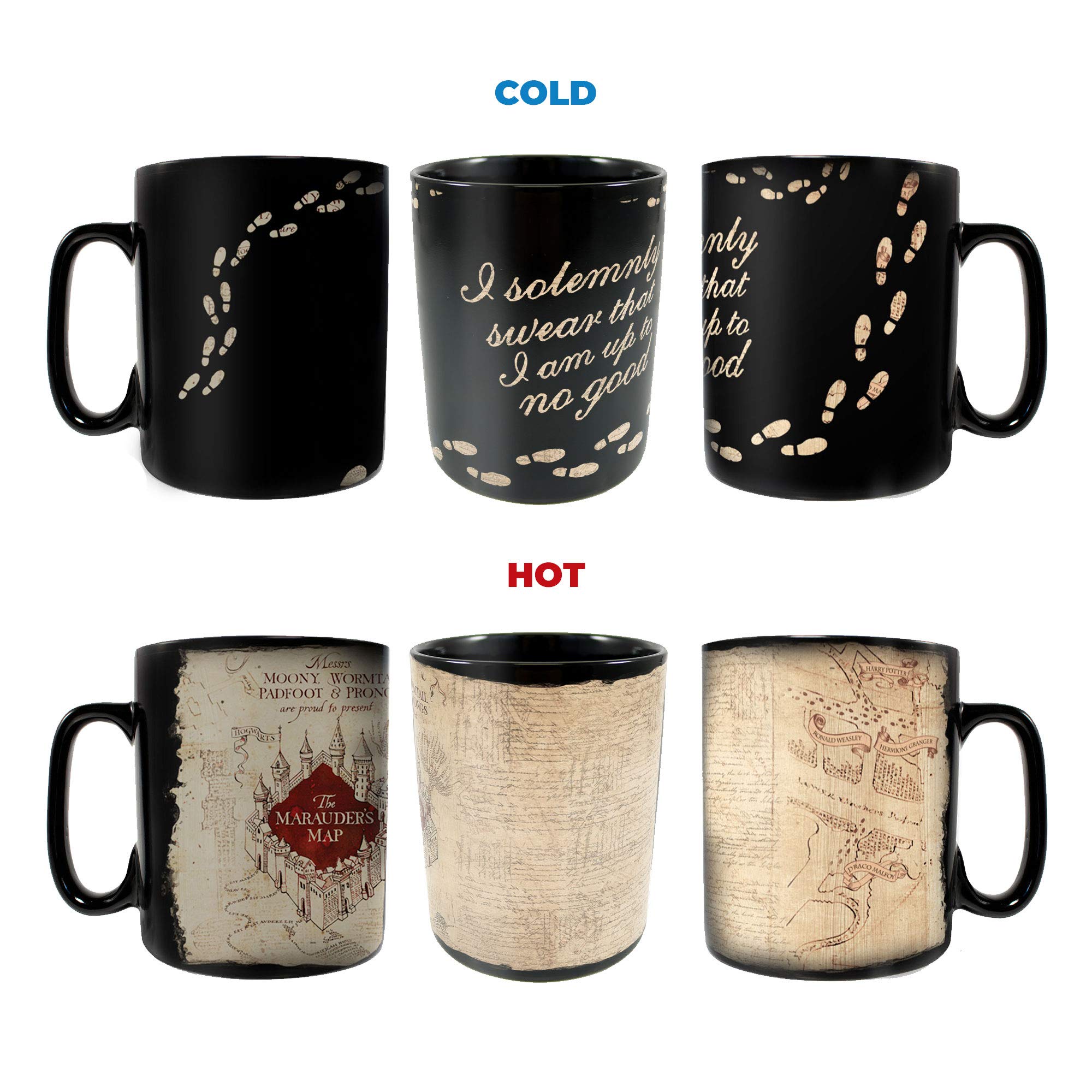 Morphing Mugs Marauder's Map mug with hot liquid reveals full map design
