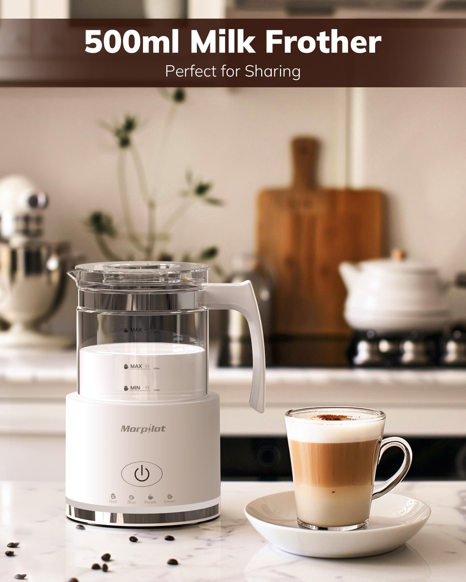 Morpilot 500ml capacity glass jug suits multiple servings