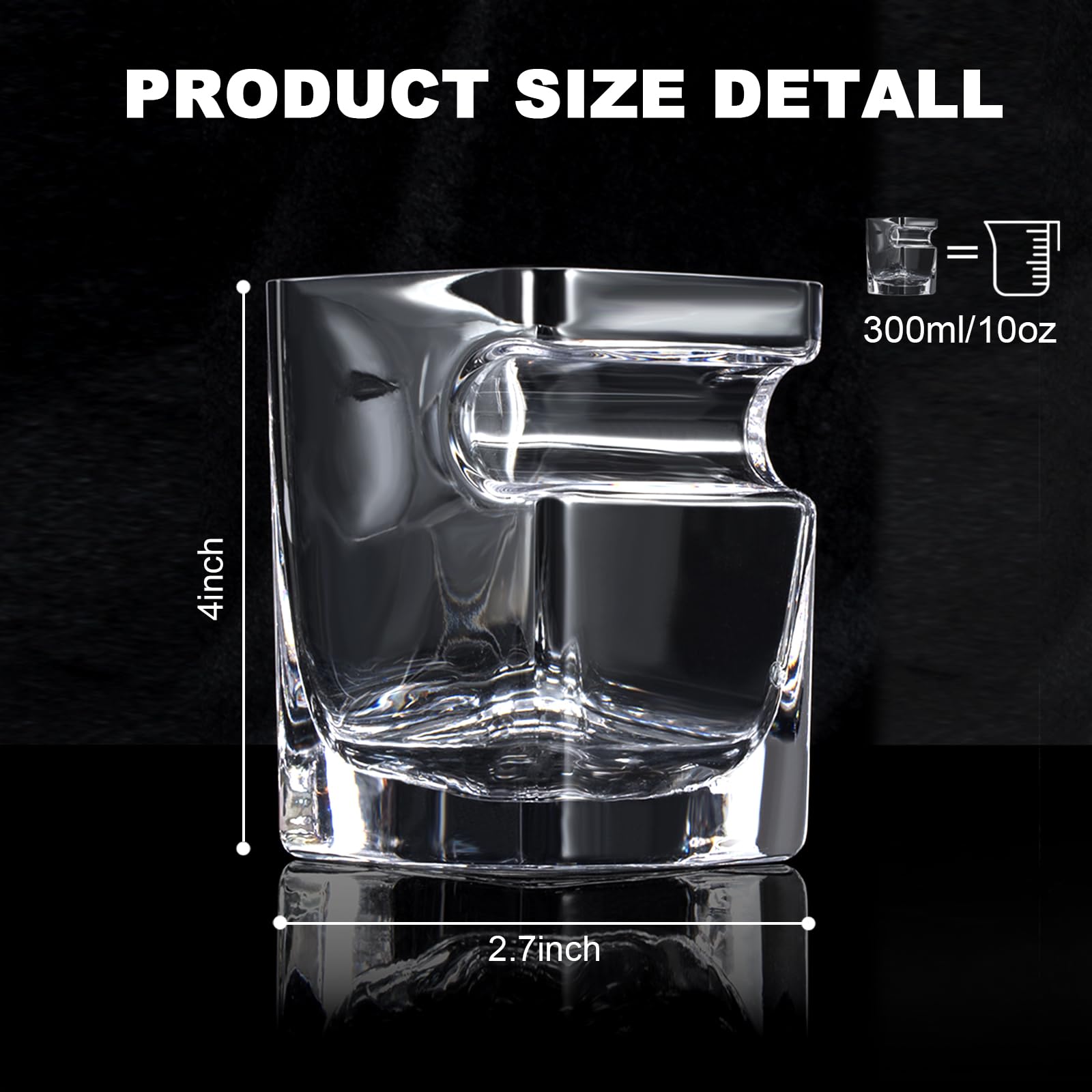 MortyGrove crystal whiskey glass showing clarity and 12 oz capacity