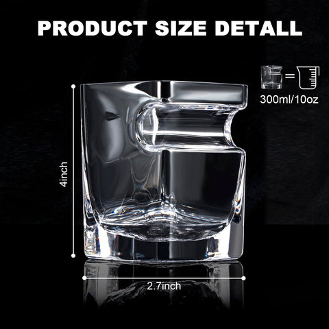 MortyGrove crystal whiskey glass showing clarity and 12 oz capacity