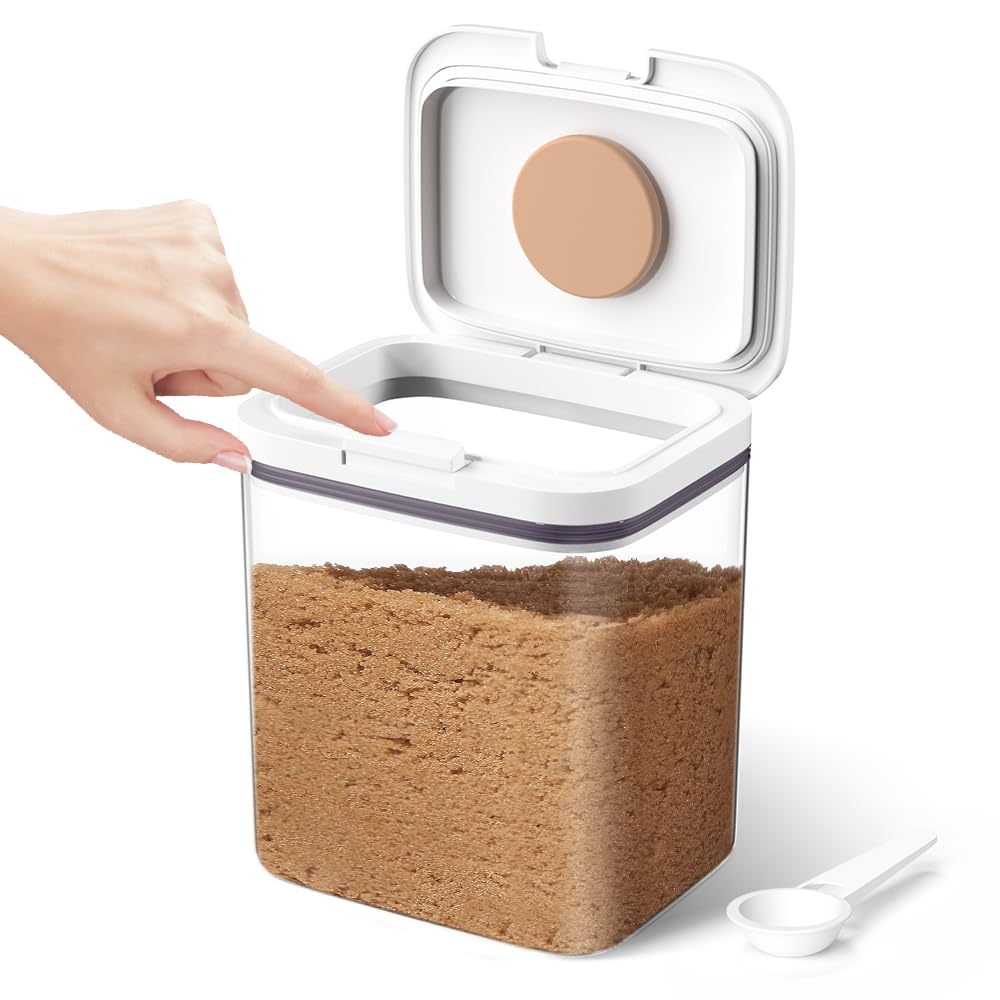 Moryimi brown sugar container lid with integrated sugar keeper maintains freshness.