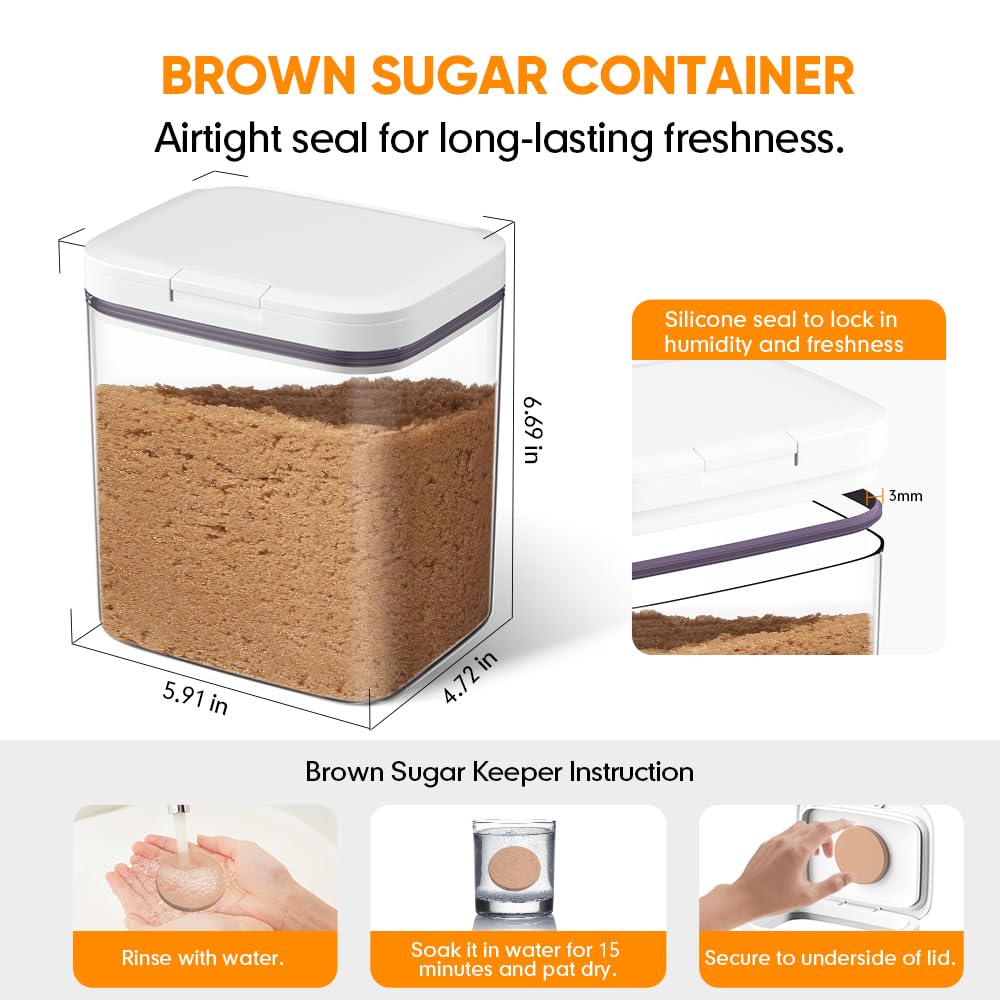 Moryimi brown sugar container with spoon ready for easy scooping.
