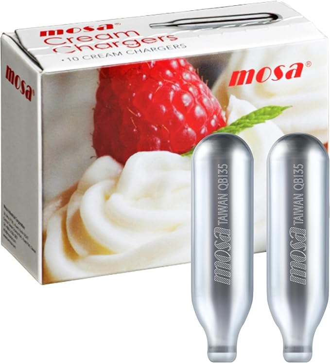 Mosa gas cartridges 10-pack in stainless steel for reliable, leak-free performance.