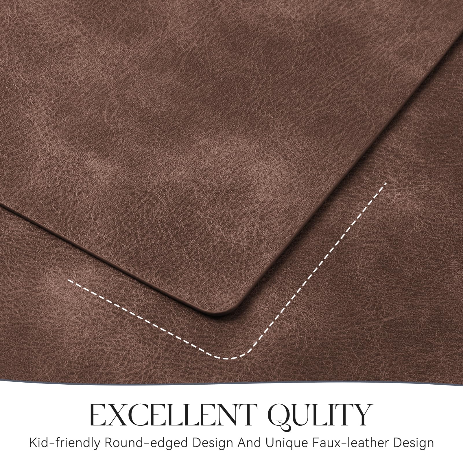 MOSAYT placemats offer dinner table protection and easy storage roll-up.