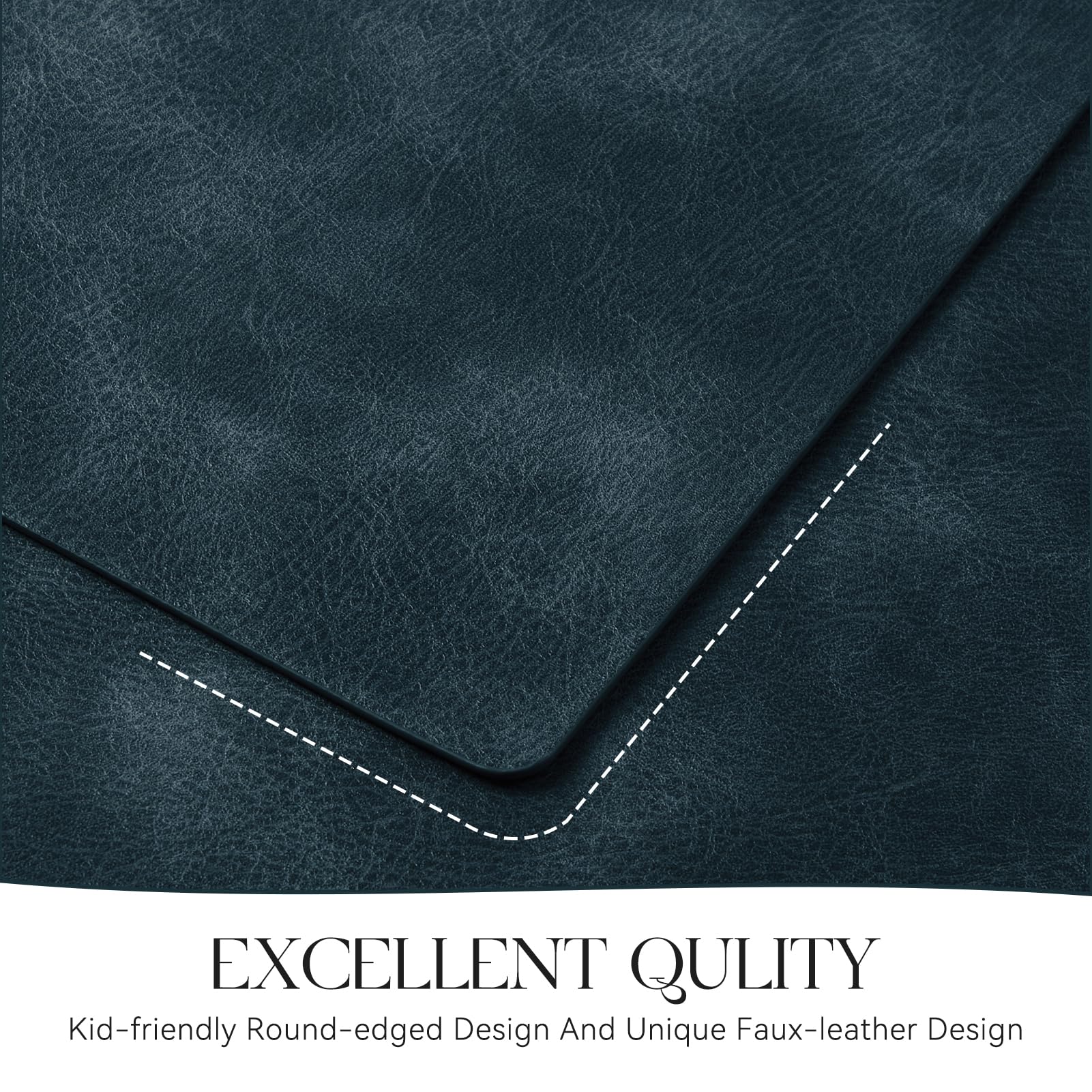 MOSAYT placemats feature reversible faux leather textures for versatile decor.
