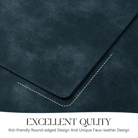MOSAYT placemats feature reversible faux leather textures for versatile decor.