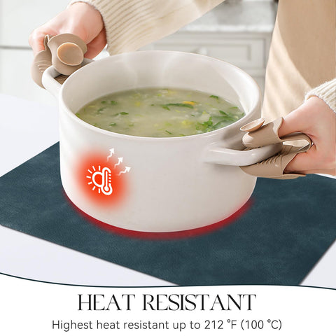 MOSAYT waterproof placemats wipe clean to resist grease and spills.