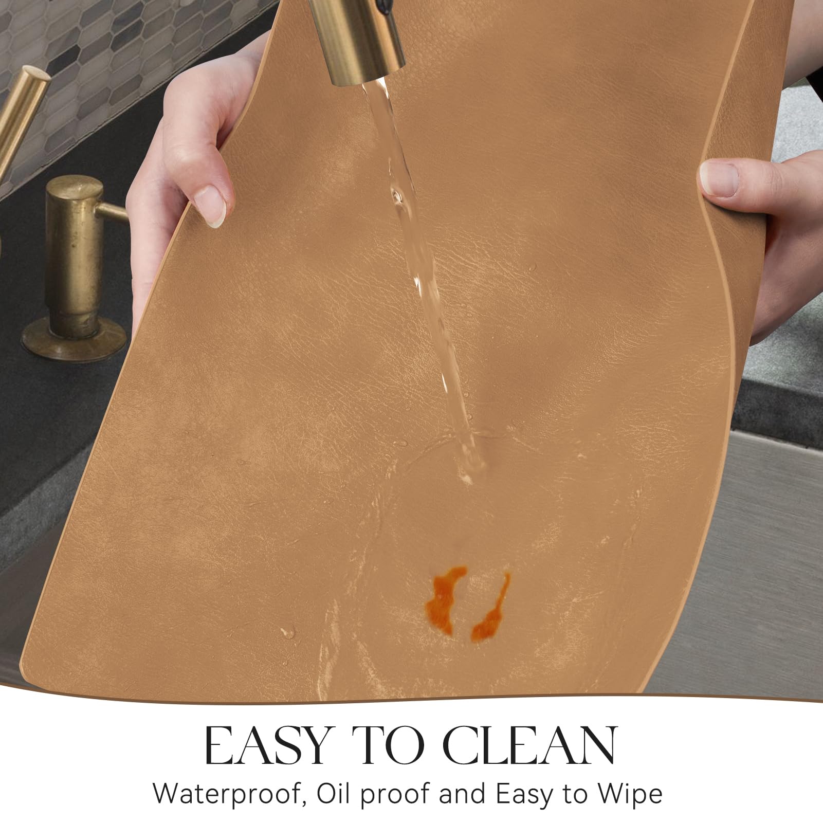 MOSAYT vinyl placemats camel reversible option adds flexibility to table settings