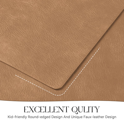 MOSAYT vinyl placemats camel easy wipe-clean surface resists stains and grease