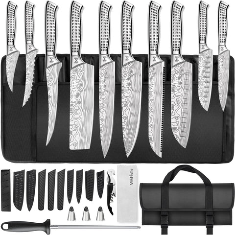 MOSFiATA 8 inch bread knife with serrated edge for clean slices