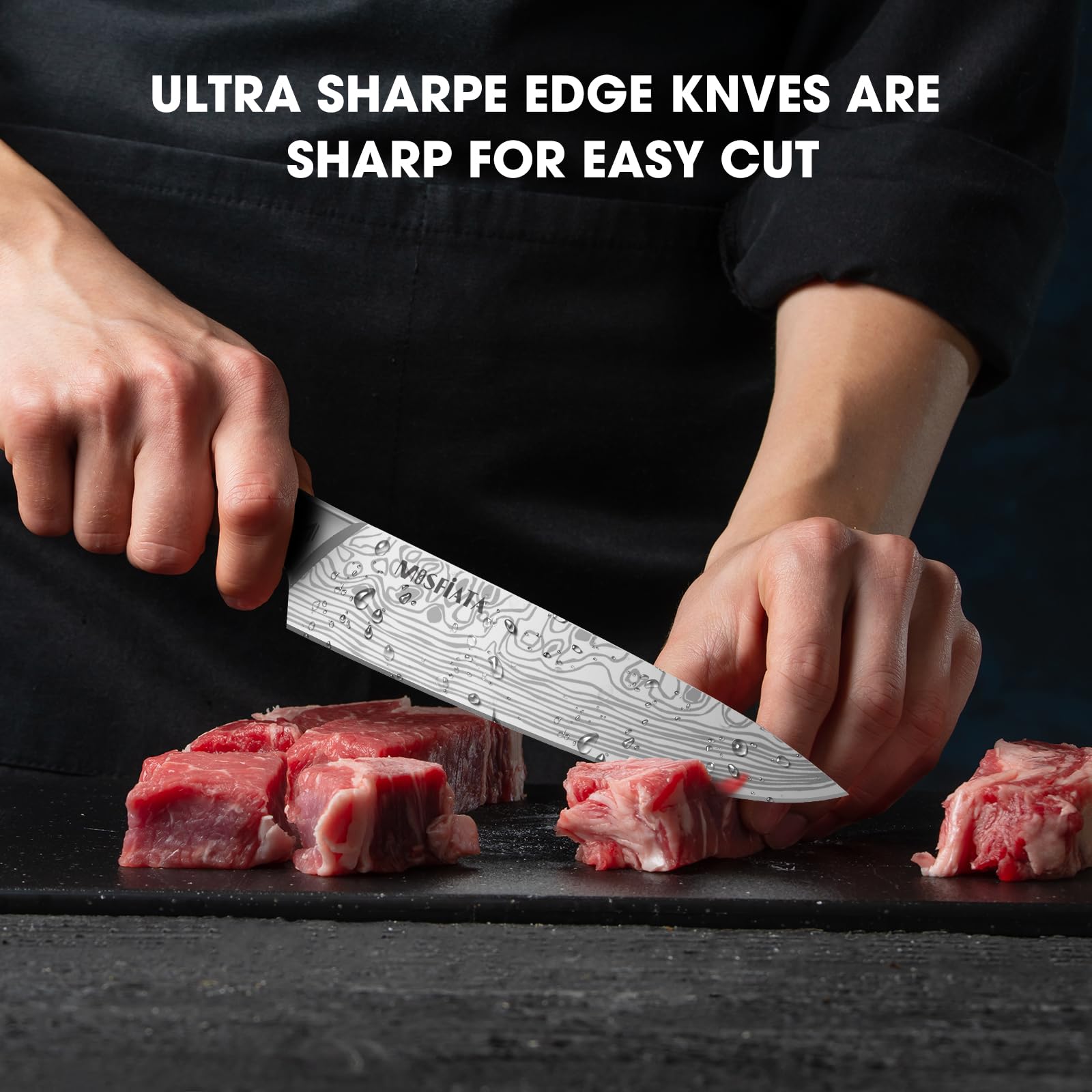 MOSFiATA 8-inch bread knife for clean serrated slices