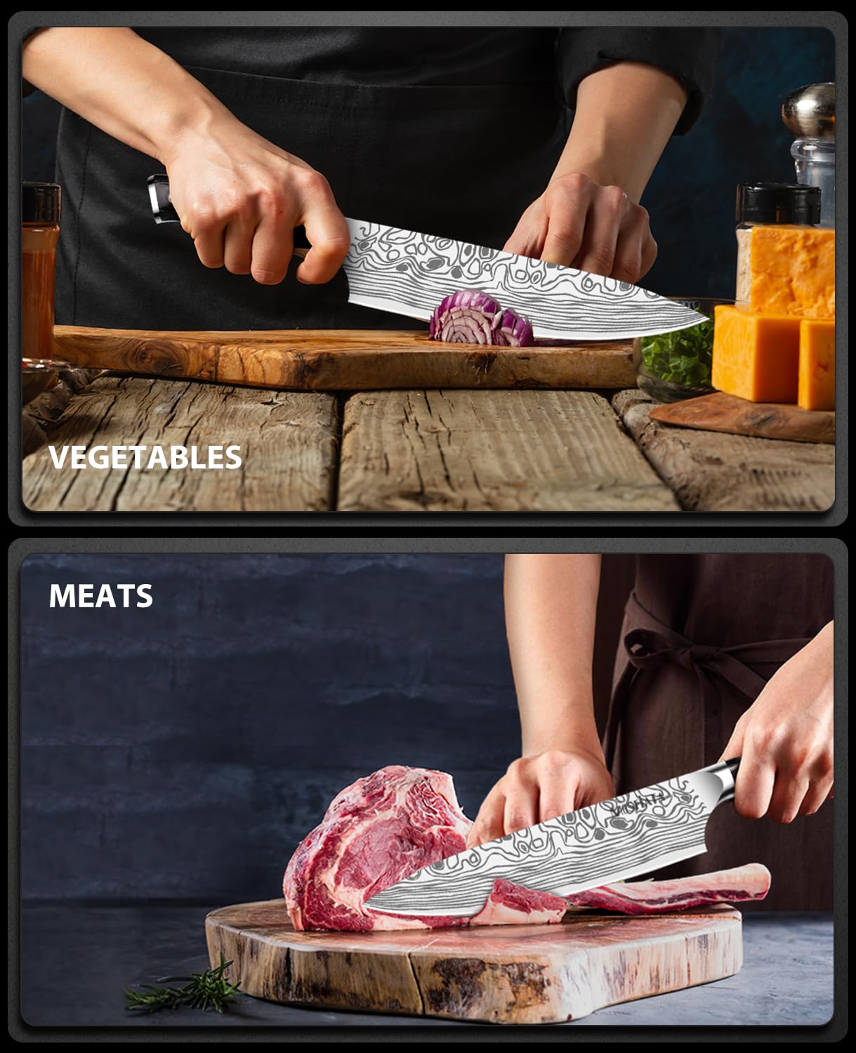 MOSFiATA knife sharpener included for easy edge maintenance.