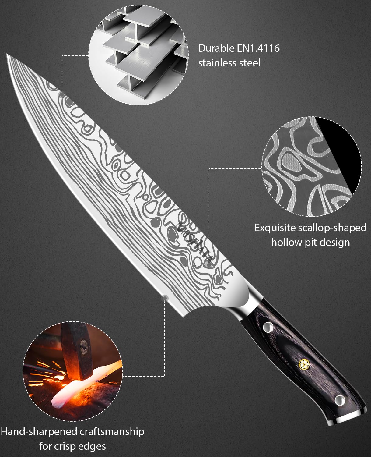 MOSFiATA full tang design emphasizes strength and balanced control.