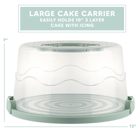 MosJos cake carrier clear dome protects and displays your cake.