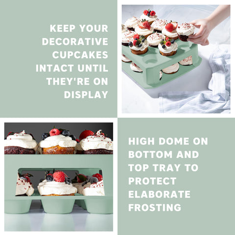 MosJos durable construction protecting cupcakes during transport.
