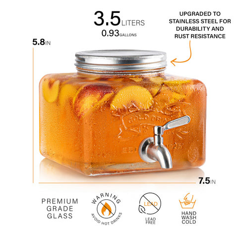 MosJos mason jar design adds charm to beverages and displays nicely.