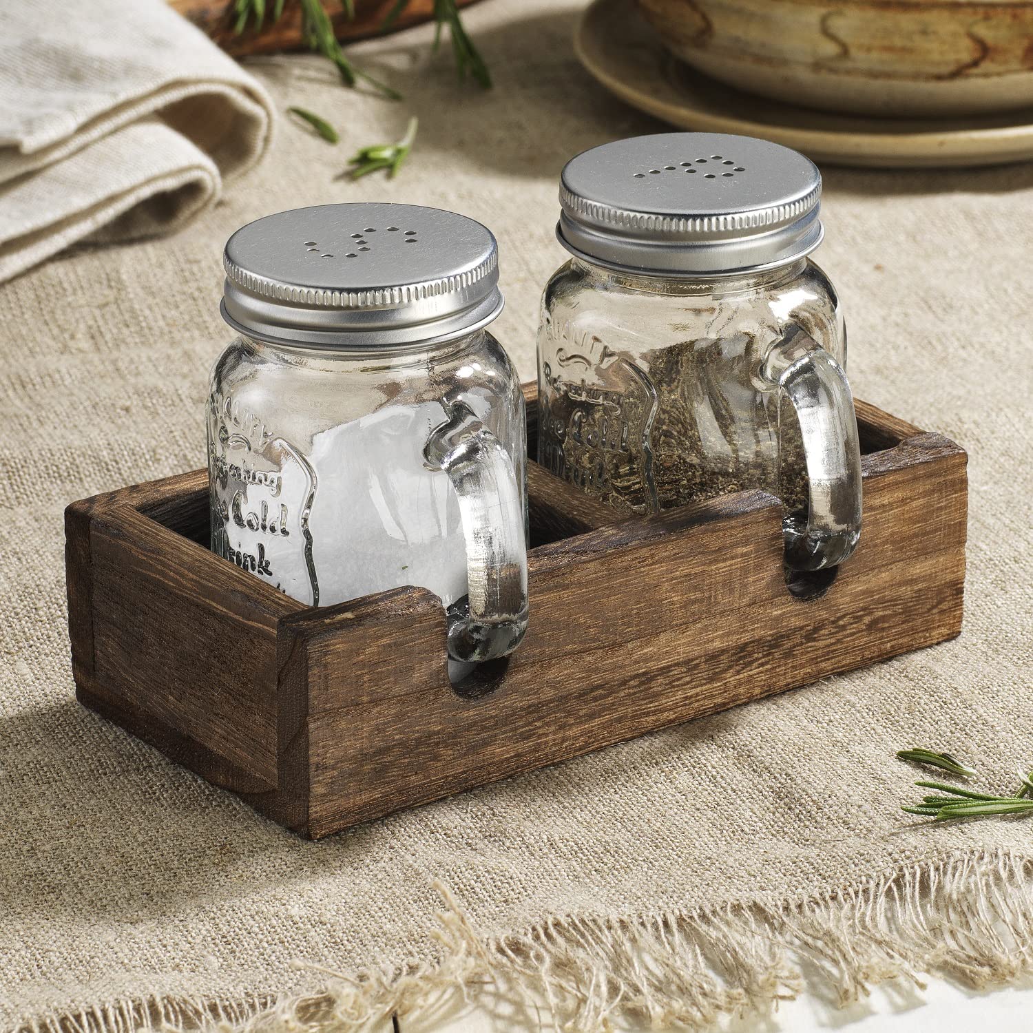 MosJos Mason Jar Shakers with stainless steel lids for secure storage