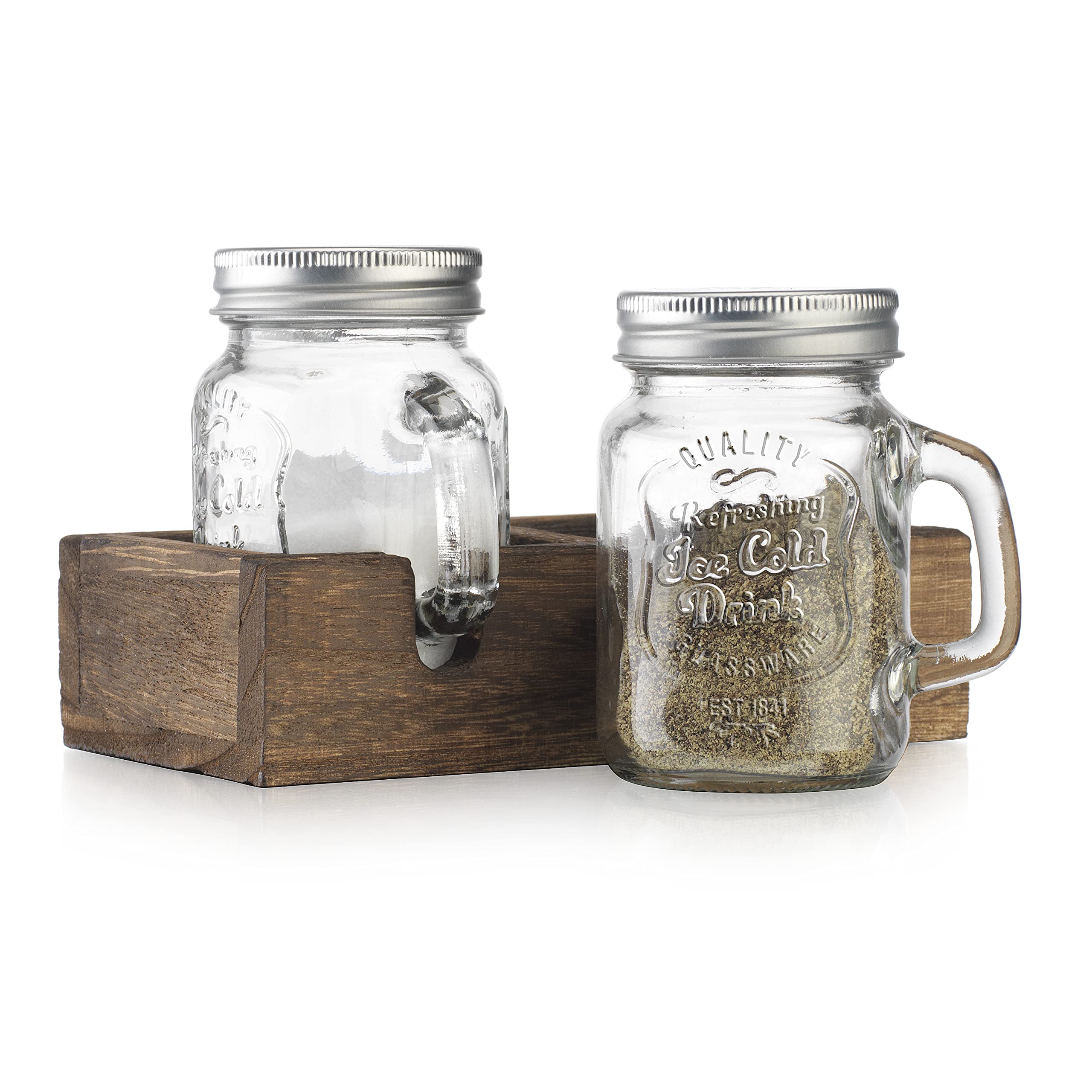 MosJos Mason Jar Shakers close-up showing clear glass for precise seasoning