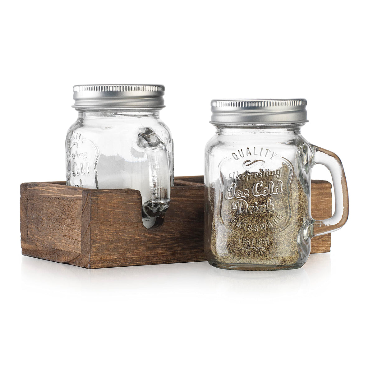MosJos Mason Jar Shakers close-up showing clear glass for precise seasoning