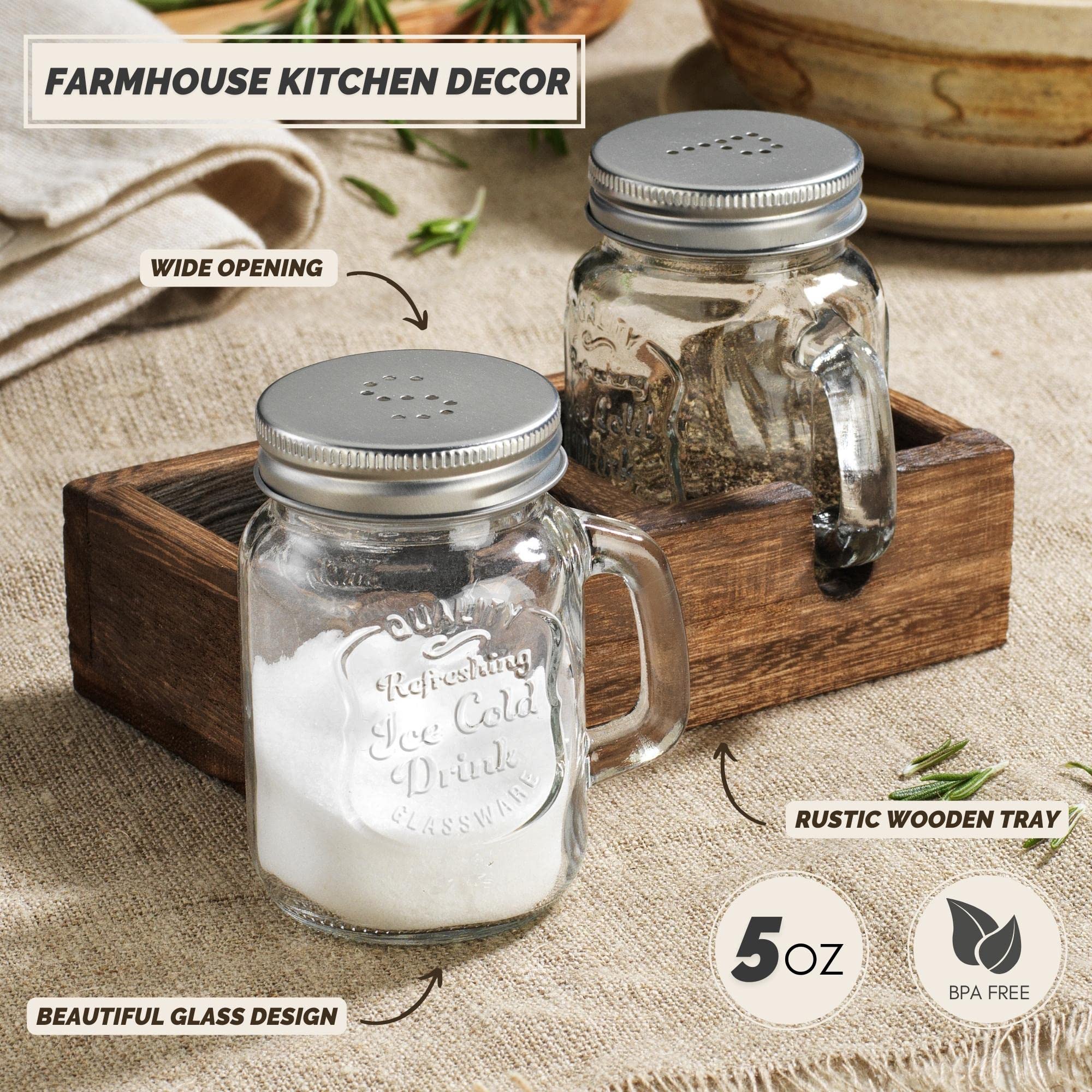 MosJos Mason Jar Shakers with 5-ounce capacity reducing refills