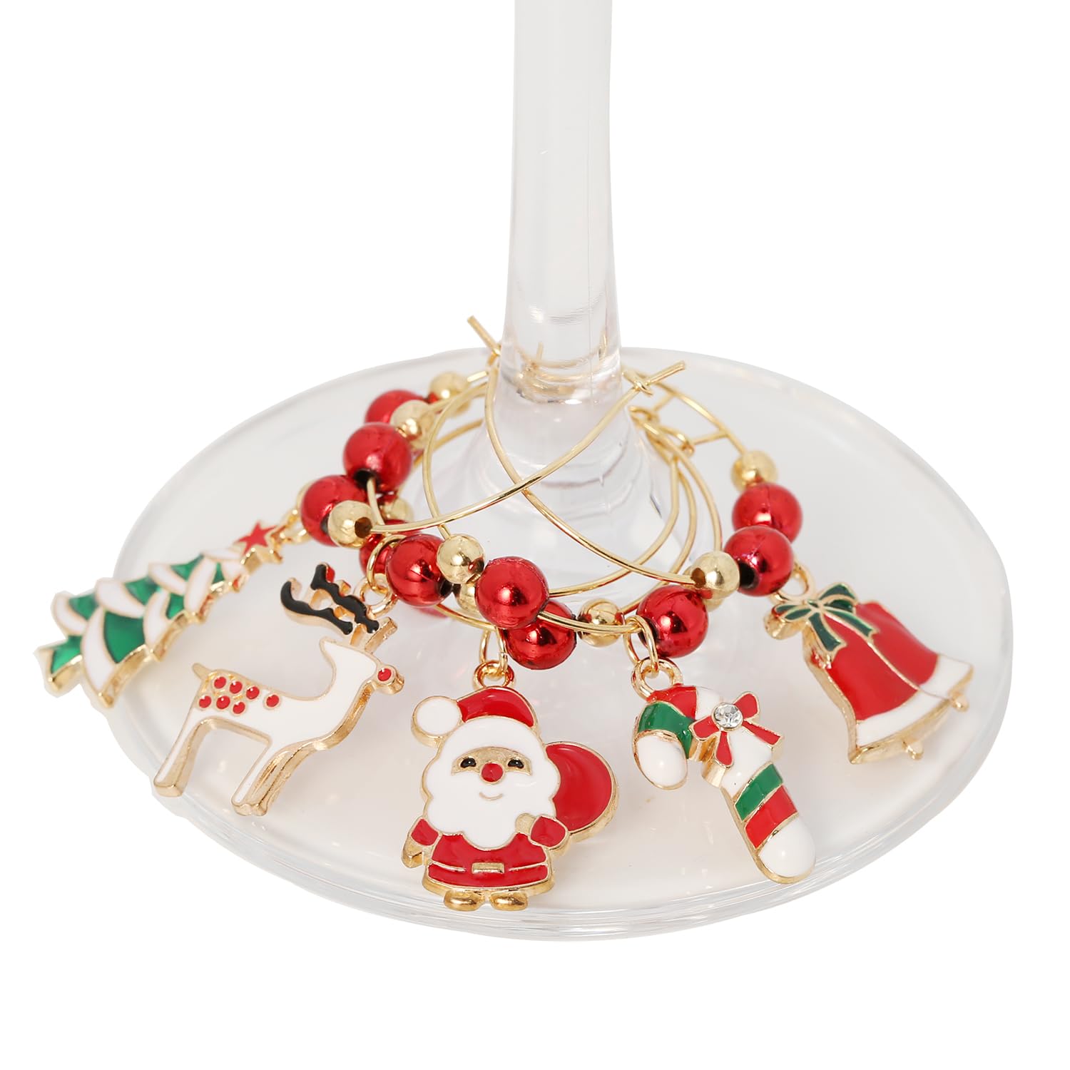 MOSNLEILA Christmas tree charm marker helps guests recognize their drinks quickly.